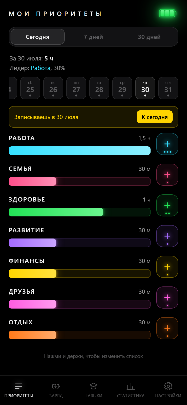 Предупреждение о записи в прошлый день